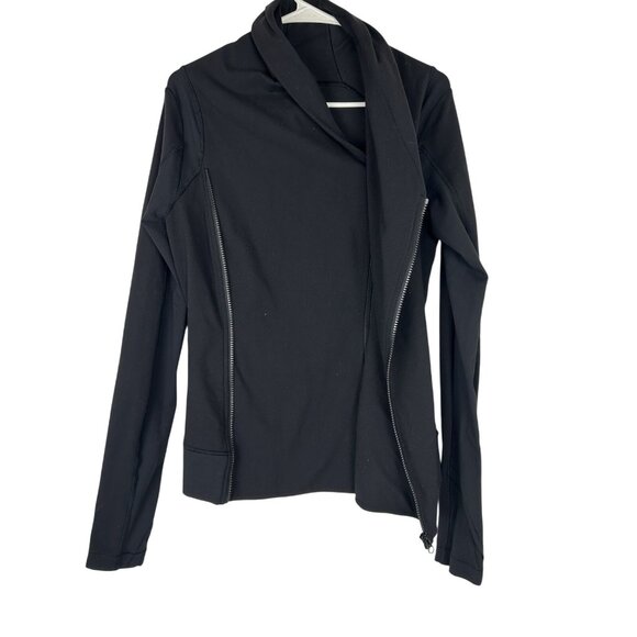 Lululemon Athletica Womens Black Bhakti Yoga Asymmetrical Zip Jacket Size 8 - Picture 15 of 16